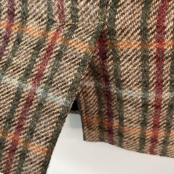 L.L.Bean Favourite Fit Skirt Wool Blend Weave Plaid Tartan Brown Tan Burgundy 6P - Picture 6 of 11